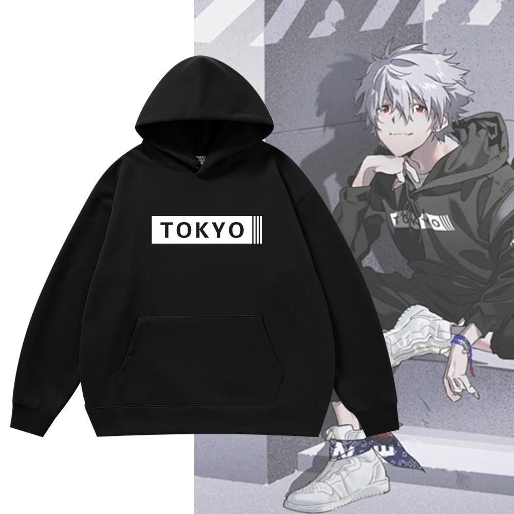 日系冬款eva人物连帽卫衣