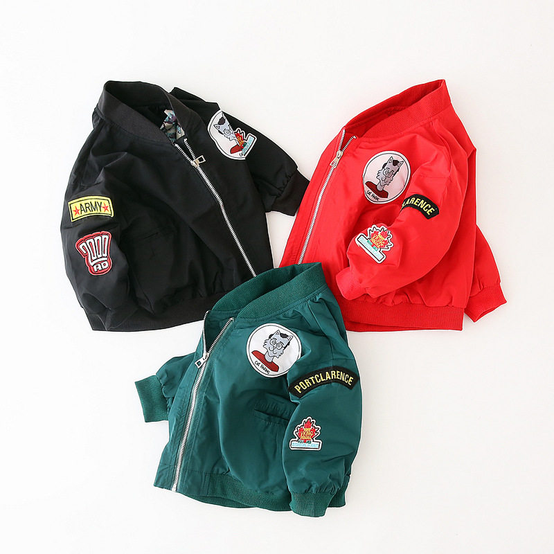 소년 코트 2024 봄 겨울 신작 어린이 야구 유니폼 지퍼 셔츠 중소 어린이 한국식 라벨 탑