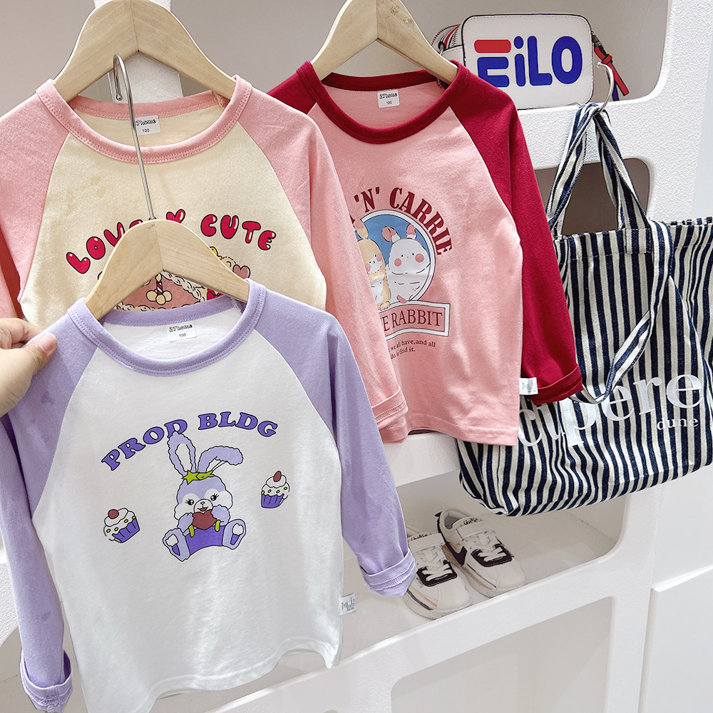 女童长袖t恤春装2025新款纯棉童装衣服女孩上衣t儿童打底衫春秋款,童装/婴儿装/亲子装,T恤,淘宝优惠券,粉丝福利购,淘宝优惠卷