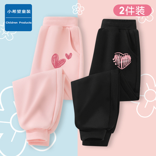 款 中大童时尚 加绒保暖束脚裤 女孩运动裤 女童长裤 卫裤 子春秋冬新款