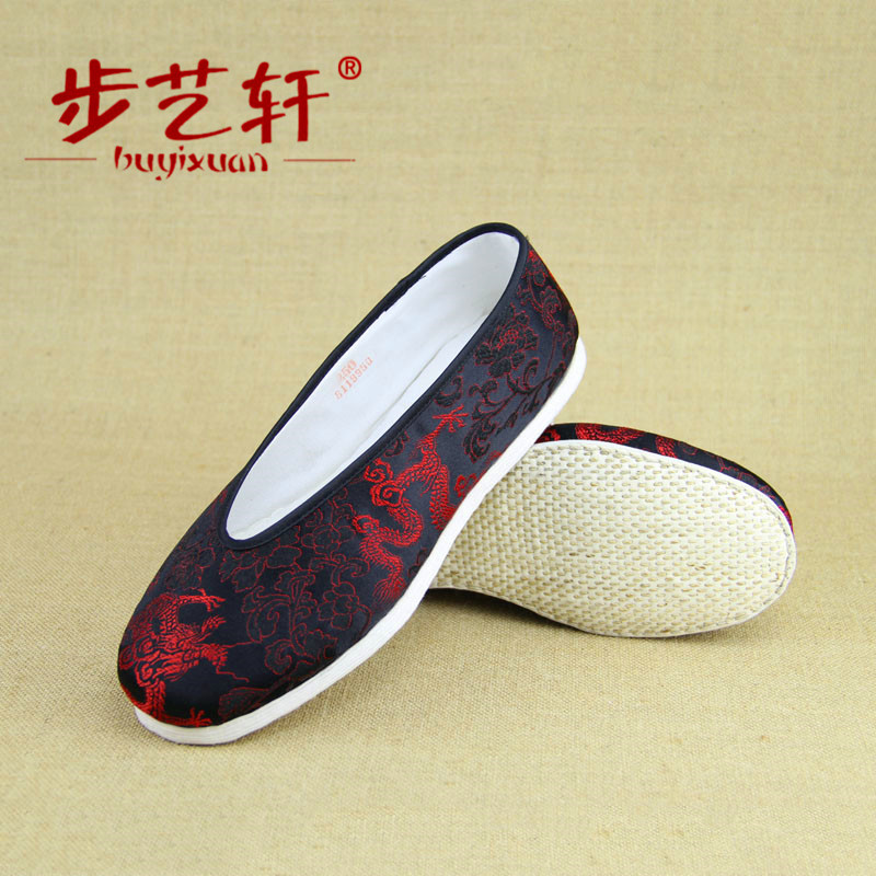 正品绣花平跟中式风老北京布鞋