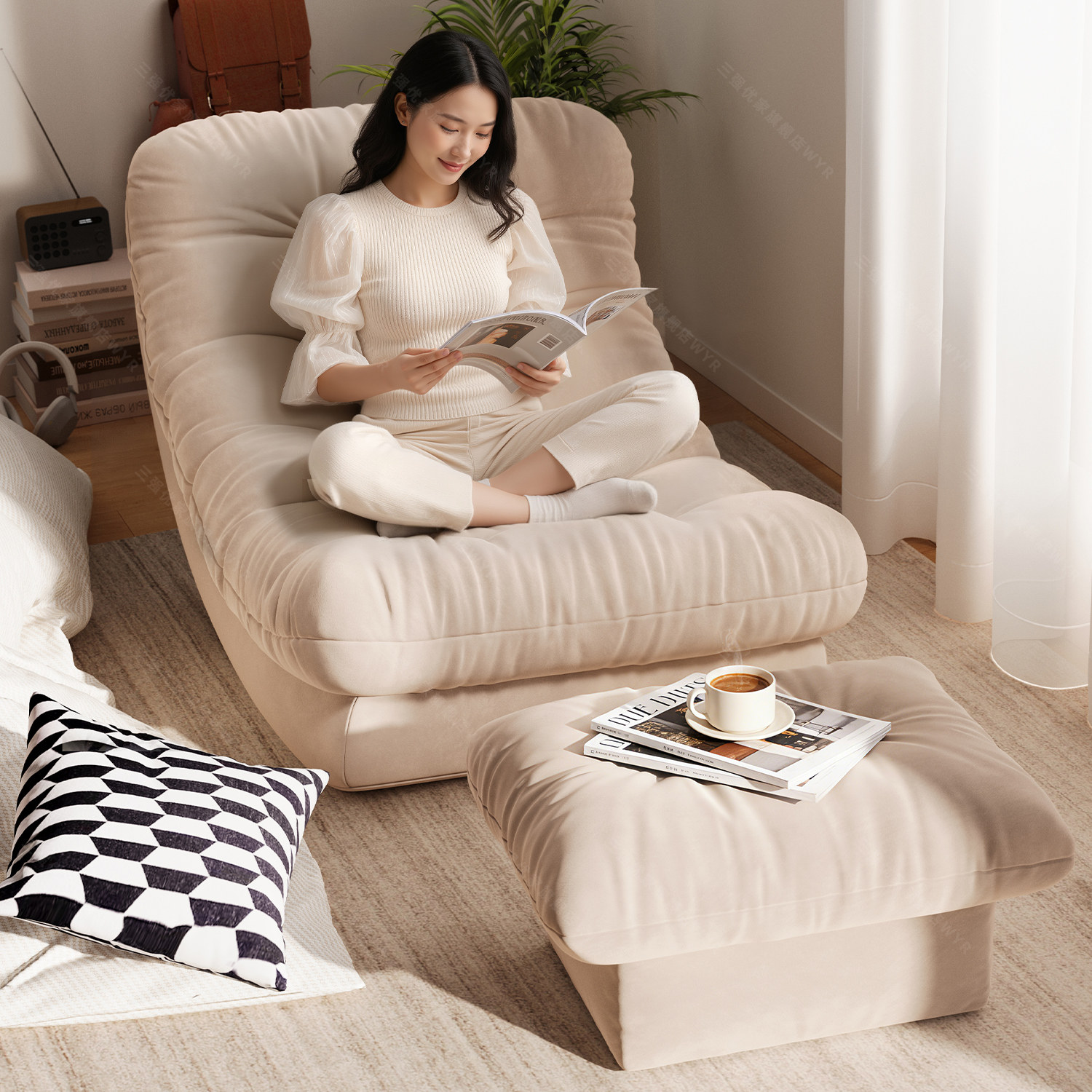 月亮摇摇椅躺椅成人可睡觉阳台懒人沙发椅客厅家用休闲单人沙发椅,住宅家具,摇椅,淘宝优惠券,粉丝福利购,淘宝优惠卷