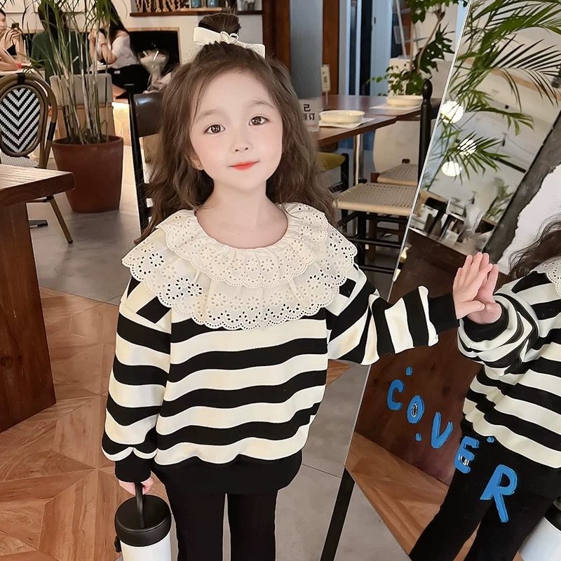 女童卫衣春秋款2025新款宝宝条纹加绒上衣小女孩韩版洋气打底衫潮,童装/婴儿装/亲子装,卫衣/绒衫,淘宝优惠券,粉丝福利购,淘宝优惠卷