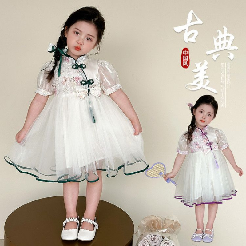 女童连衣裙夏季薄款儿童中国风旗