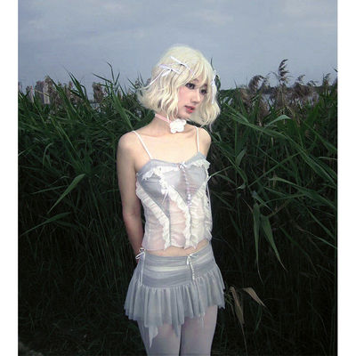 破烂风不规则低腰半身裙