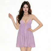 FabGirls 仙仙飘逸度假风胸型挂脖连衣裙 辣妹百搭显瘦a摆短裙