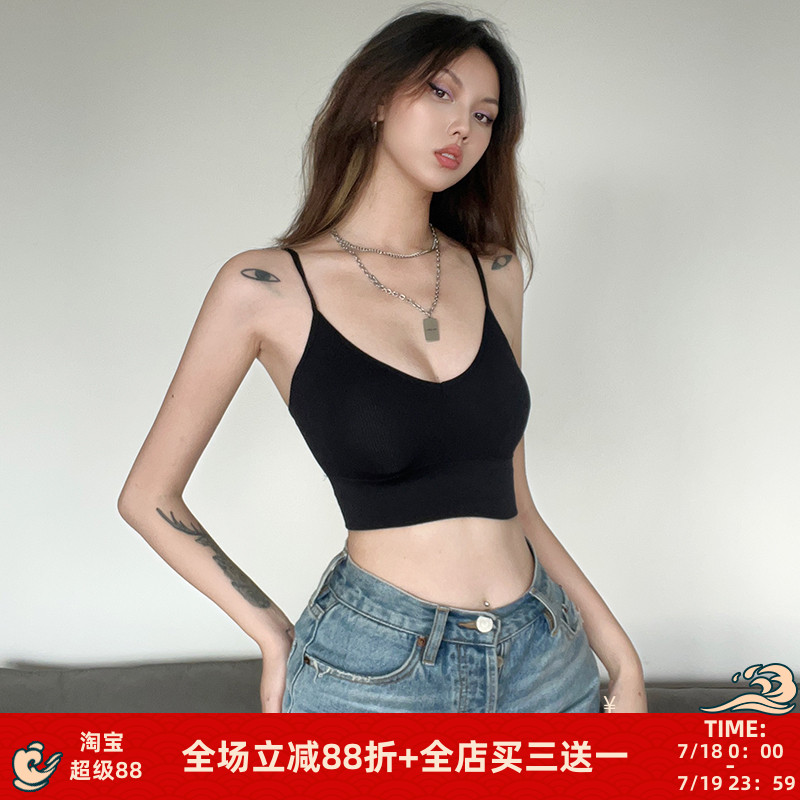 螺纹交叉背心百搭外穿上衣