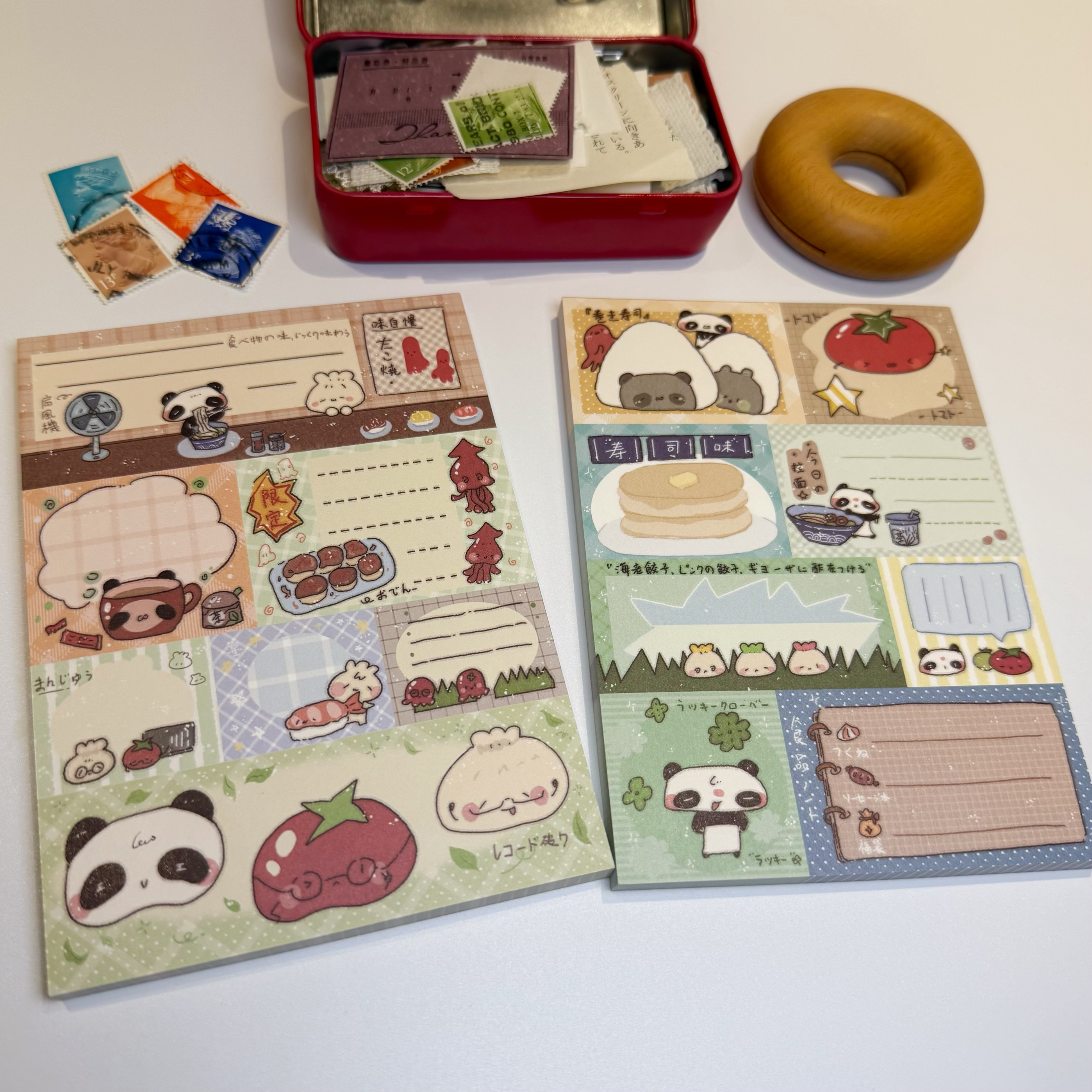 potato bb原创 日系拼布便签熊猫蔬菜书写纸百搭素材