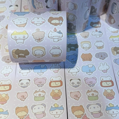 potato bb原创 彩铅小动物 手帐萌物贴纸卷 拼贴百搭小元素