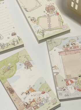 potato bb原创 绿色清新系列 手帐百搭便签本 可爱实用手帐素材