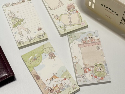 potato bb原创 绿色清新系列 手帐百搭便签本 可爱实用手帐素材