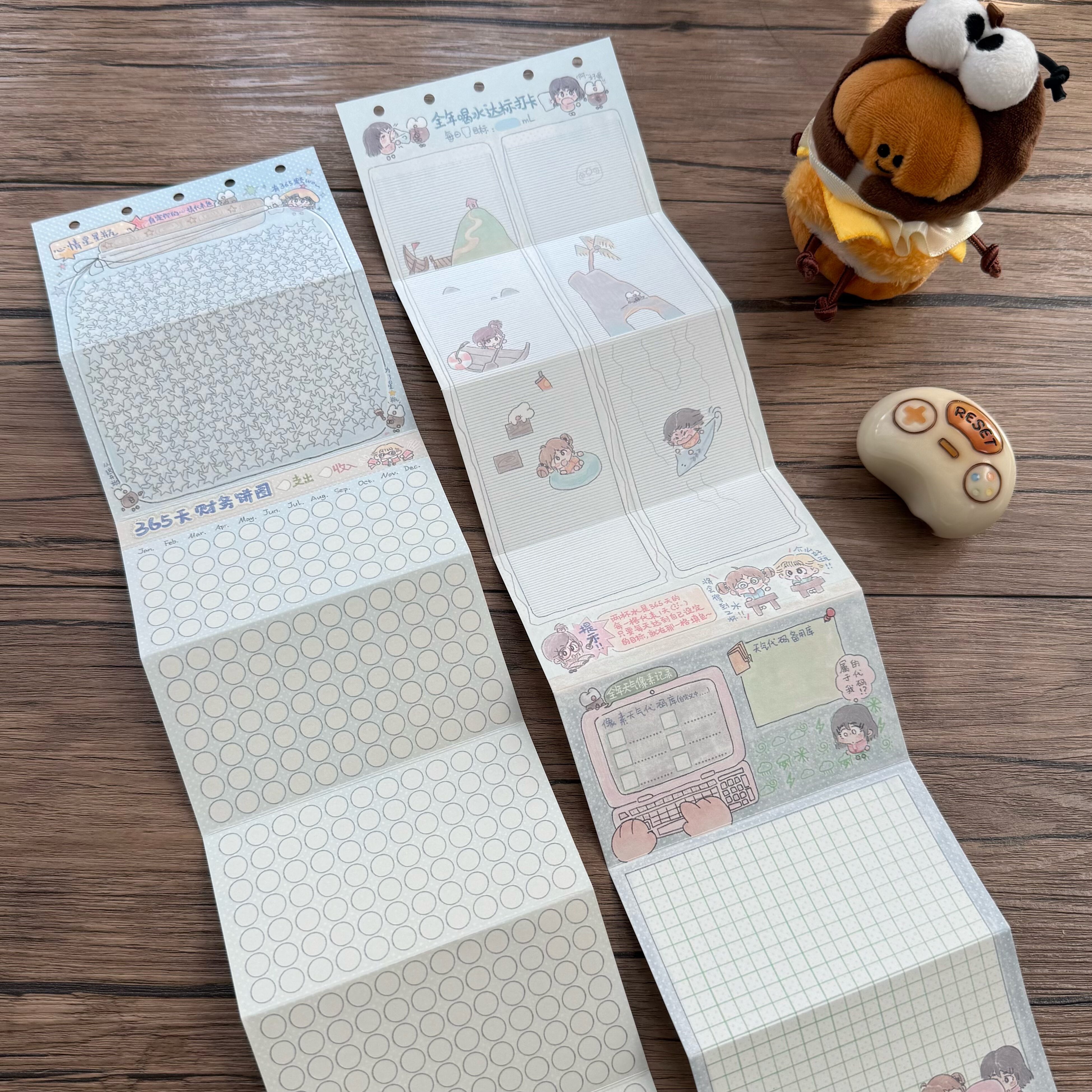 potato bb原创 趣味打卡 m5A7奏折年历 心情天气财务支出喝水记录