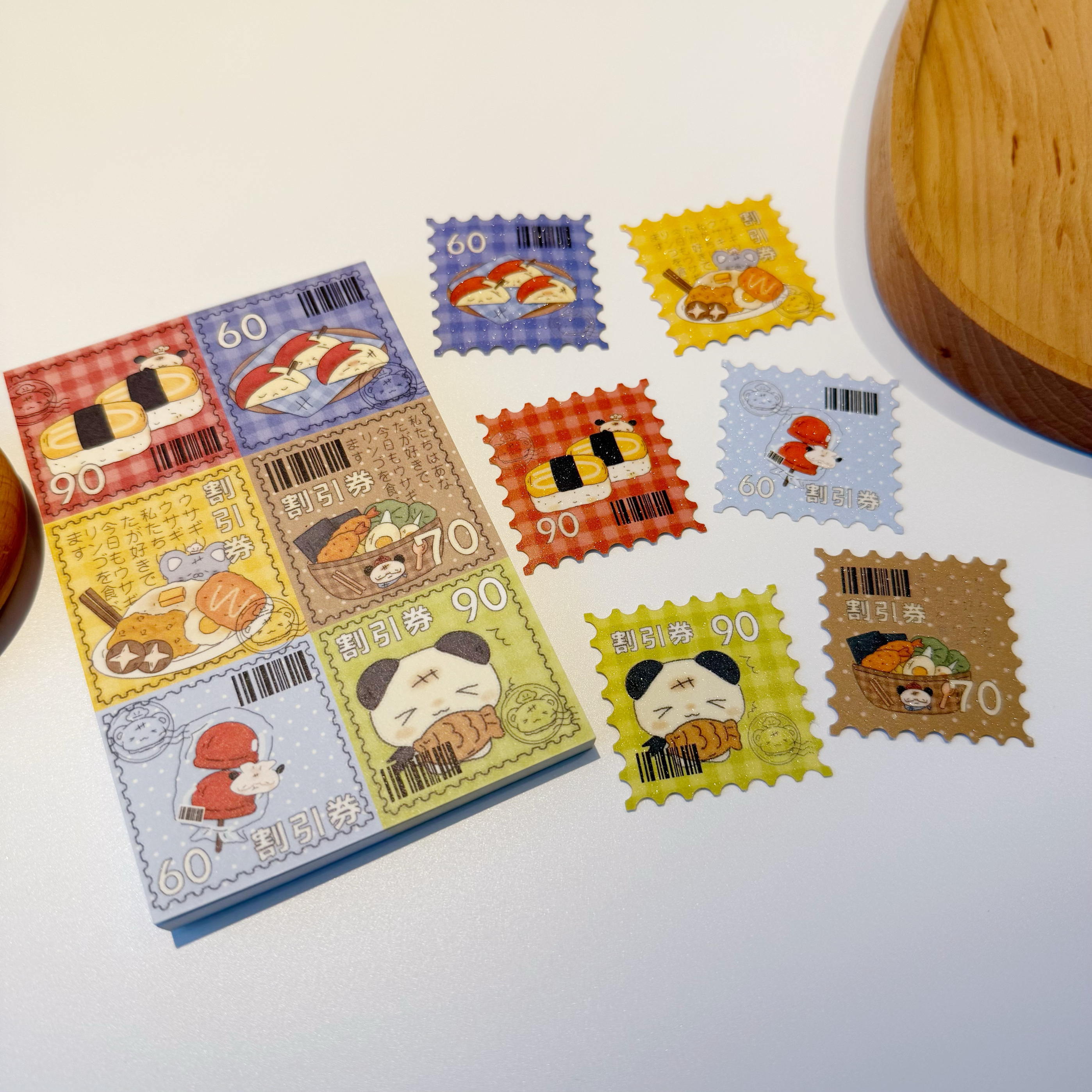 potato bb原创 日系昭和风闪砂邮票 拼布便签 手账百搭素材