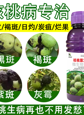 核桃专用杀菌剂白粉灰霉炭疽黄叶枯萎溃疡核桃黑斑病根腐枝枯病
