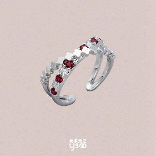 元术乐之叠戴神器简约开口戒