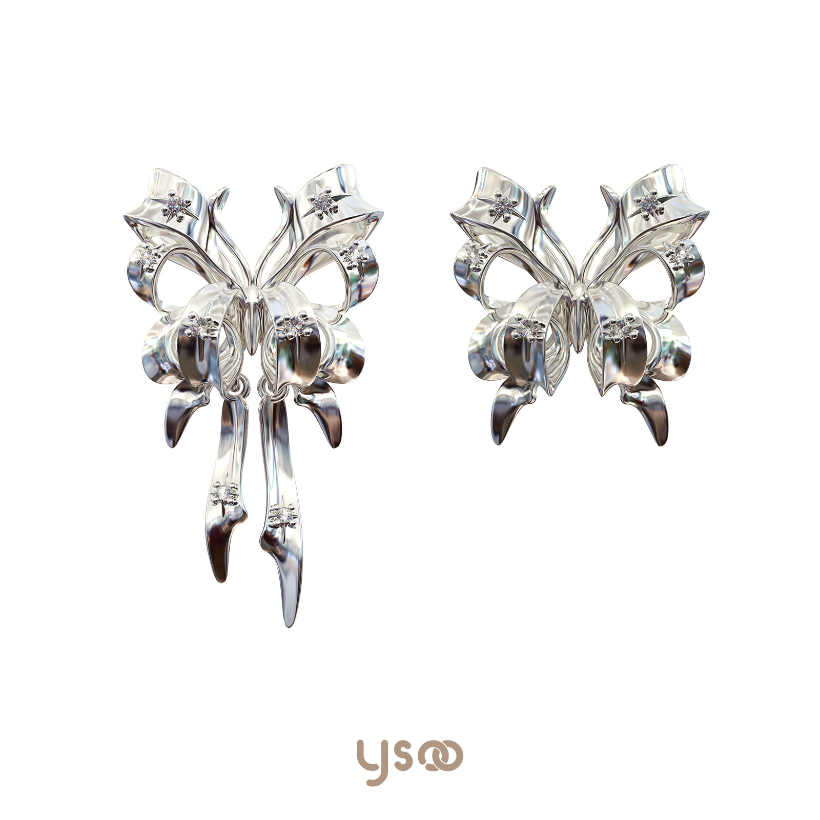 蝴蝶纯银耳环灵动蝴蝶结耳钉耳夹百搭小众原创设计生日礼物925银,饰品/流行首饰/时尚饰品新,耳钉,淘宝优惠券,粉丝福利购,淘宝优惠卷