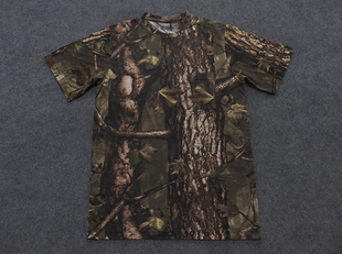 外贸户外猎装T恤短袖男女打猎丛林仿树木图案打猎装备套头衫轻薄