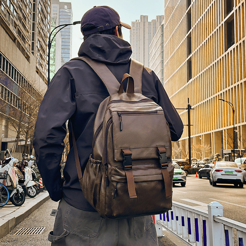 双肩包男士防水旅行出差背包初中高中大学生书包男大容量通勤背包