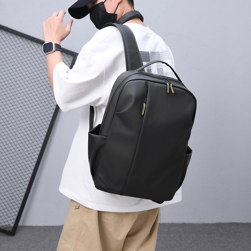 休闲简约双肩包男初中高中大学生书包男士出差旅行包商务通勤背包