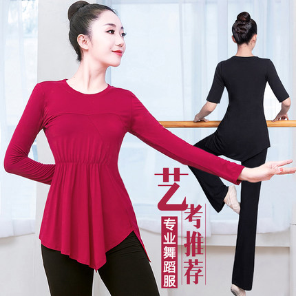 22新款现代舞蹈练功服上衣女形体中国古典舞民族服装成人长袖衣服
