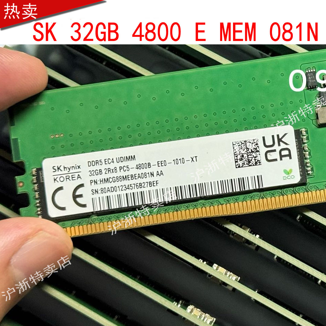 原装 SKhynix 32G PC5-4800B 纯ECC HMCG88MEBEA081N服务器内存