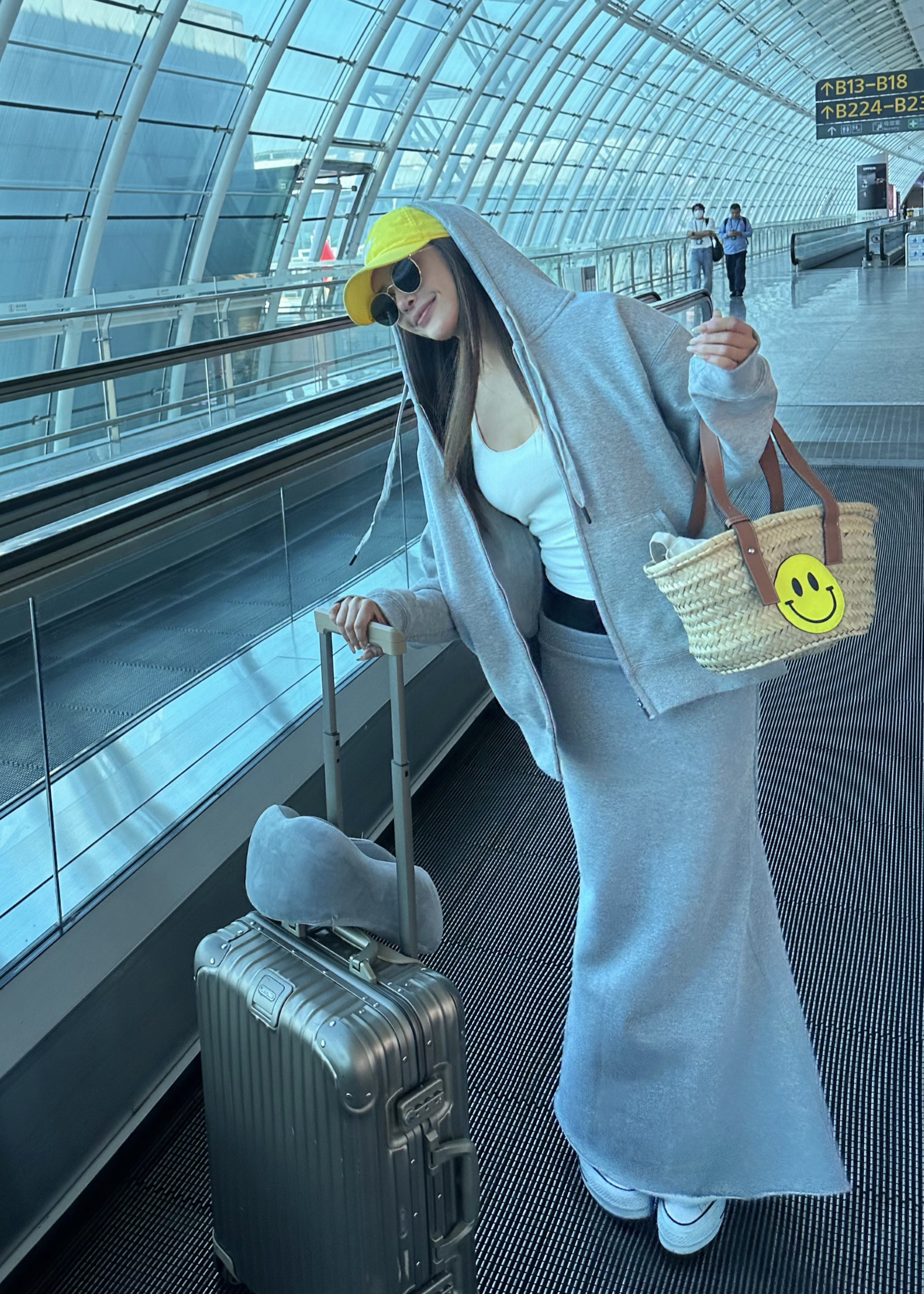 OHOCEAN 美式复古简约重磅加棉 灰色男友风卫衣外套