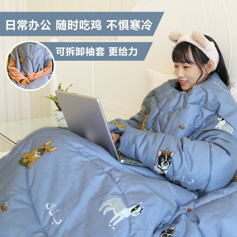 儿童睡袋中大童婴儿学生加厚保暖秋冬夏季薄四季空调带袖子防踢被