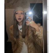 Avocadong 颜色jue美落日红狐狸毛贵贵皮草外套