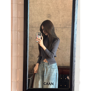 Avocadong 怎么这么显腰细 双色针织开衫外套女秋冬针织衫上衣