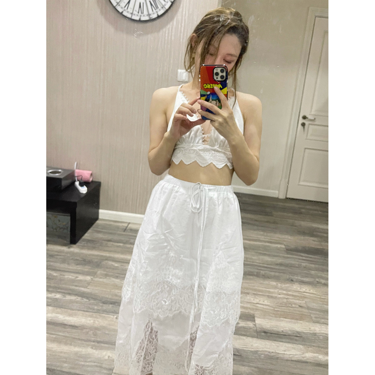 Avocadong 天鹅湖套装 爱到心坎 度假风蕾丝拼接V领吊带高腰半裙,女装/女士精品,时尚套装,淘宝优惠券,粉丝福利购,淘宝优惠卷