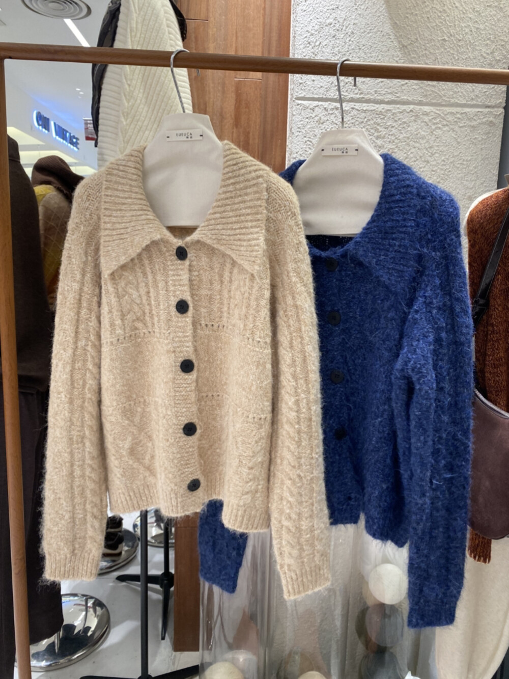 韩系慵懒风翻领针织开衫女冬季新款宽松显瘦保暖百搭毛衣外套上衣