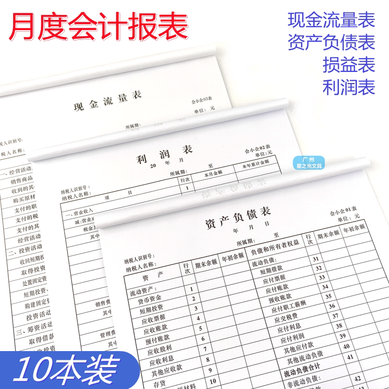 立信利润表/资产负债表/现金流量表 财务报表会计公司月度季报表
