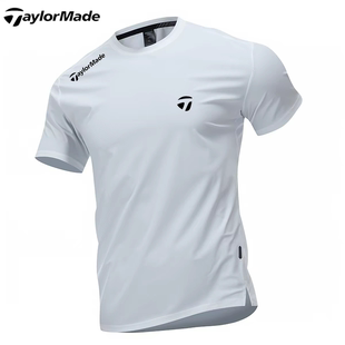Taylormade泰勒梅高尔夫夏季冰丝短袖圆领T恤男户外运动速干上衣
