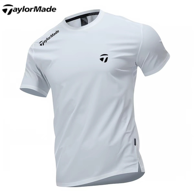 Taylormade泰勒梅高尔夫夏季冰丝短袖圆领T恤男户外运动速干上衣