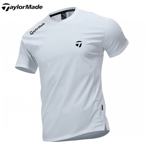 Taylormade泰勒梅高尔夫夏季冰丝短袖圆领T恤男户外运动速干上衣