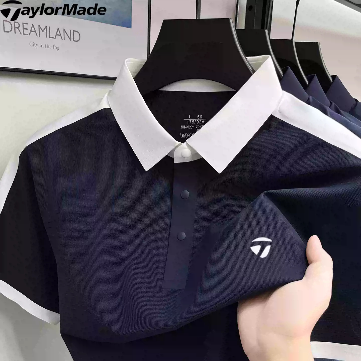 TaylorMade泰勒梅高尔夫短袖拼色翻领POLO衫夏季凉感撞色运动T恤图片