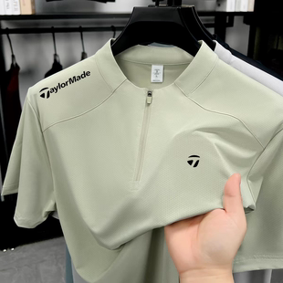 Taylormade泰勒梅高尔夫短袖T恤男士夏季polo衫运动速干上衣半袖