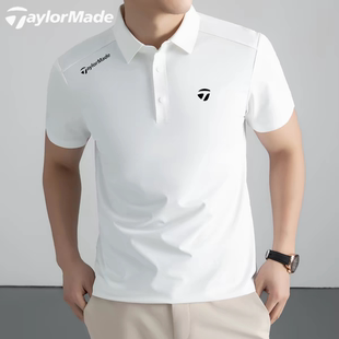Taylormade泰勒梅高尔夫夏季男士冰丝户外运动短袖T恤速干polo衫