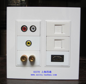 120 120多媒体面板免焊接插座 音视频VGA音响 HDMI网线电话耳机