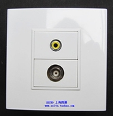 音频视频莲花头插座 四通86组装 面板 视频BNC监控插口多媒体面板