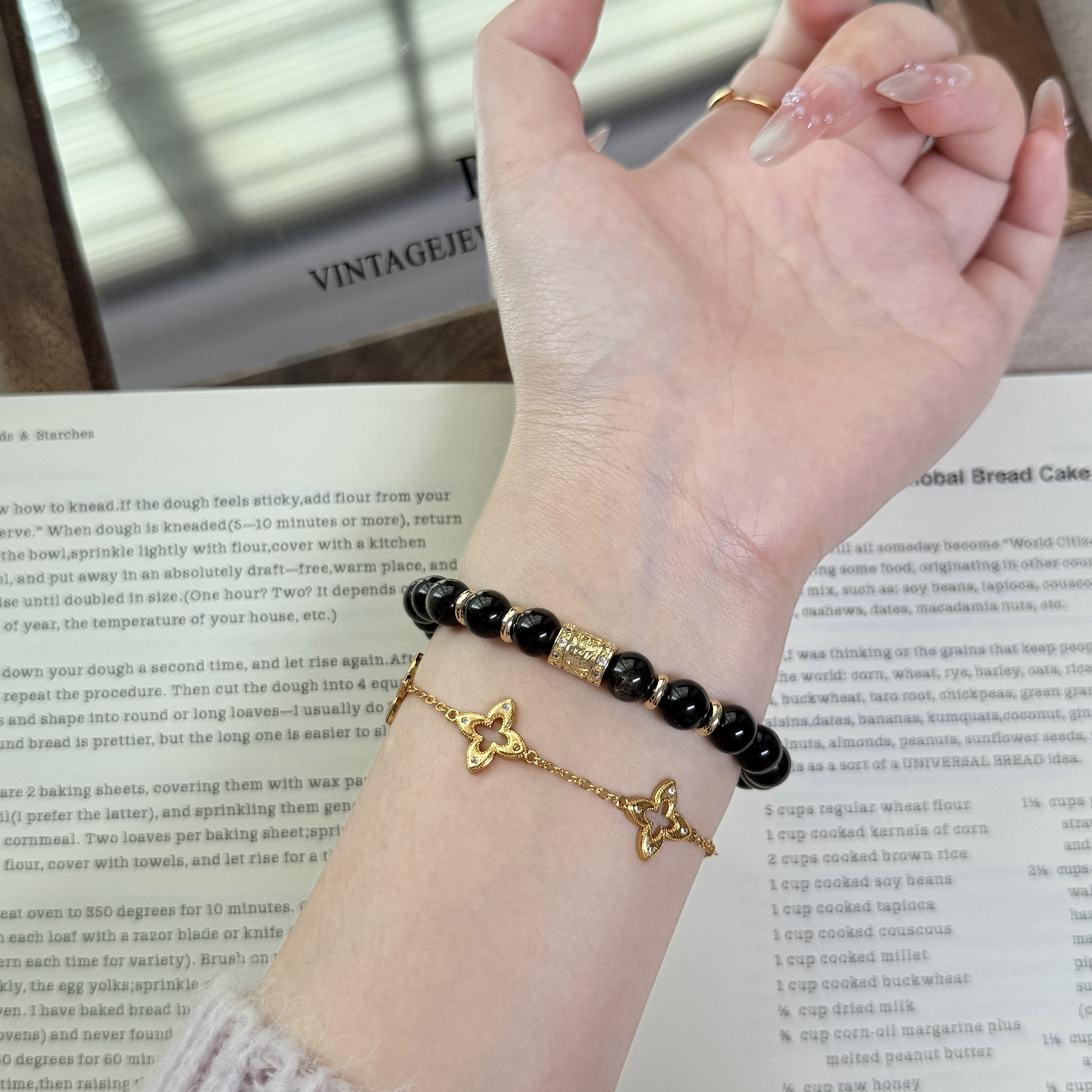 【岁岁安澜】8m金曜石六字真言手串设计感百搭天然水晶手链Y240