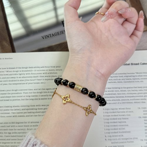 【岁岁安澜】8m金曜石六字真言手串设计感百搭天然水晶手链Y240