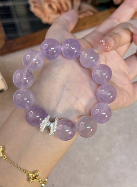 【大女主】16.5mm天然薰衣草紫水晶手串原创设计紫色水晶手链Y162