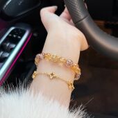 有点小钱 8mm黑金超七黄塔晶原创设计感天然水晶手串女Y344