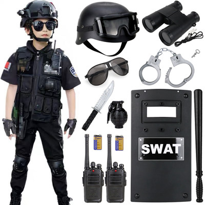 儿童警察玩具套装黑猫对讲机男孩