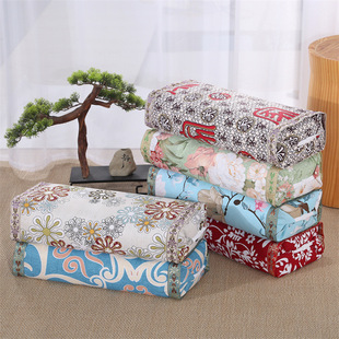 柏子壳荞麦壳艾草颈椎枕头 老粗布枕套 宫廷复古枕皮 高低可调棉