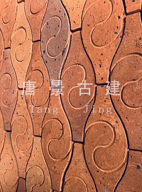 中式餐厅红砖背景墙艺术红砖墙砖创意红条砖雕刻仿古小红砖切片
