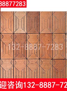 长方形马赛克红砖墙砖回纹形雕刻砖仿古红砖切片红色老砖切片装饰