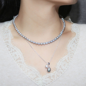 可单戴 雾感珍珠叠戴项链女 双条搭子款 通勤松弛感锁骨链