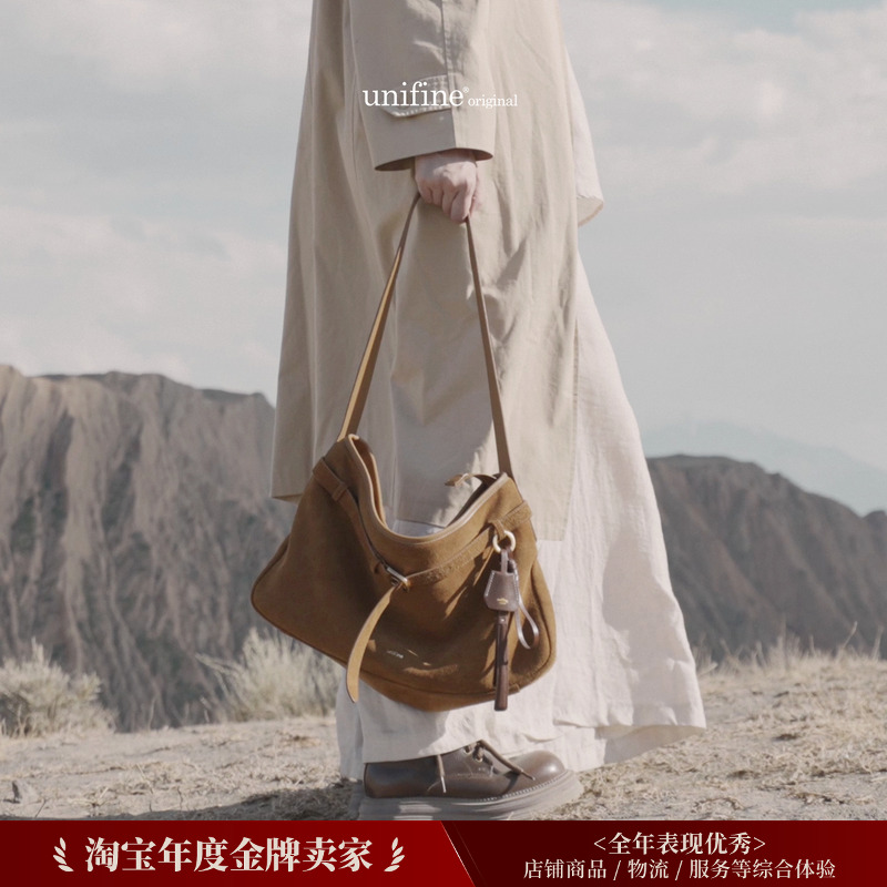 秋冬新款璞行单肩包束带流浪包